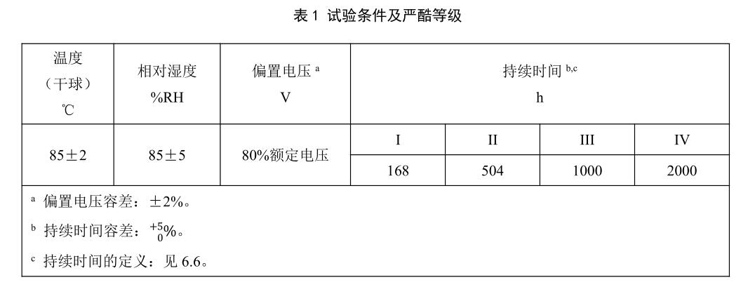 试验条件及严酷等级